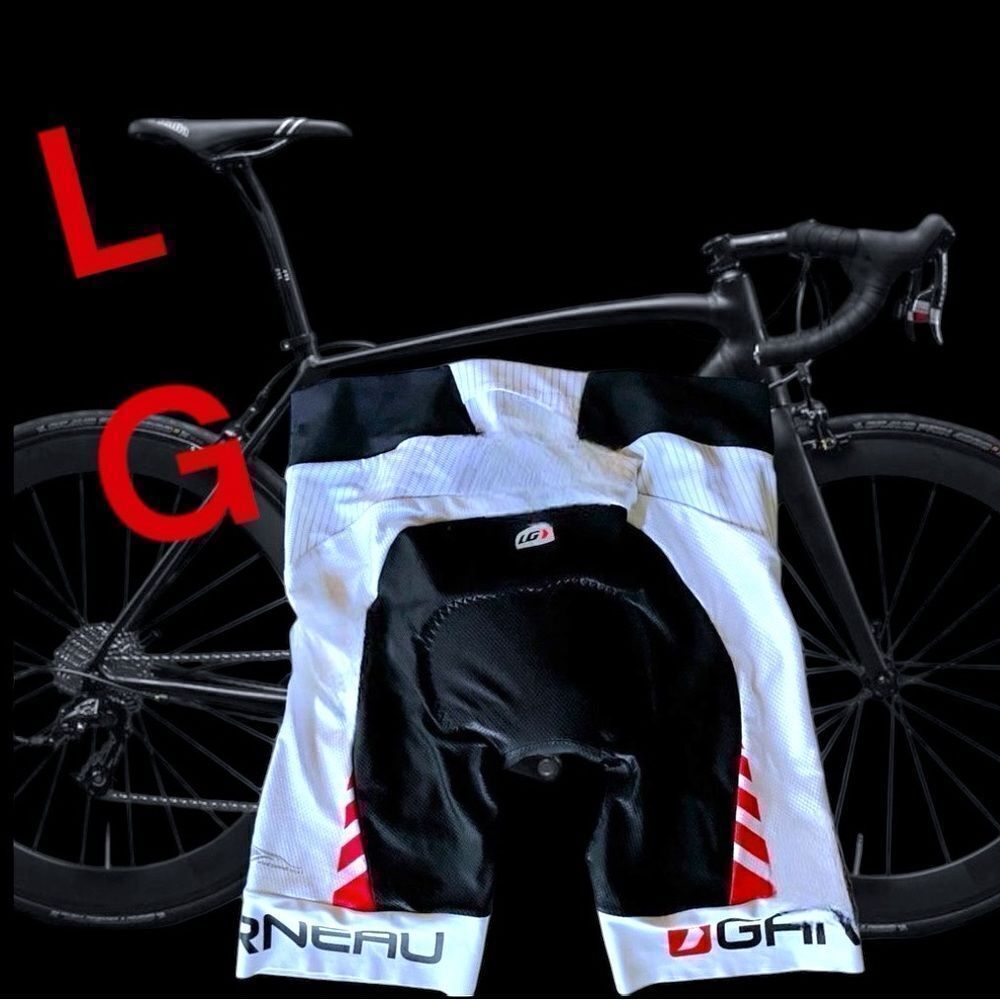Luis Garneau l Cycling shorts l Stylish l Padded l White & Black Red accent  XXL